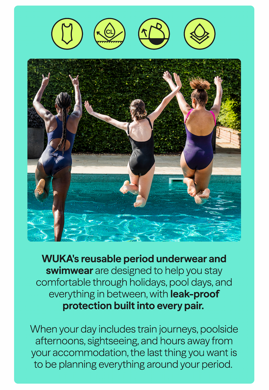 WUKA's reusable period underwear and swimwear