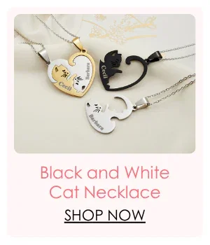 Black and White Cat Necklace
