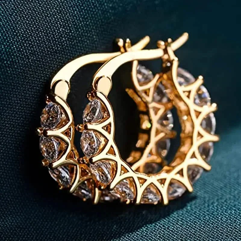 Image of Exquisite Zirconia Hoop Earrings