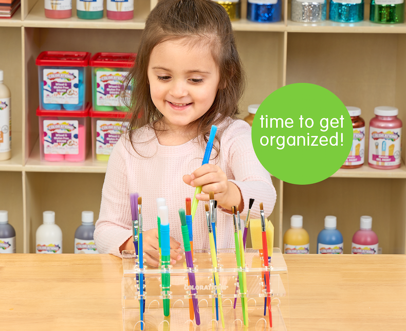 Colorations® Organizing Rack with 25 Assorted Paint Brushes