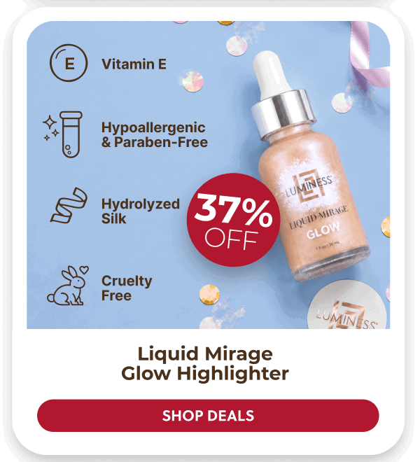 LIQUID MIRAGE GLOW HIGHLIGHTER: Create the perfect radiant base before the festivities begin.