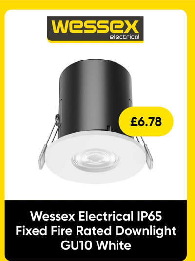 Wessex Electrical IP65 Fixed Fire Rated Downlight GU10 White