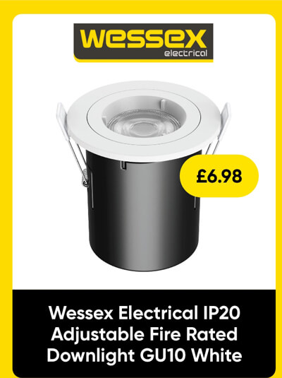 Wessex Electrical IP20 Adjustable Fire Rated Downlight GU10 White