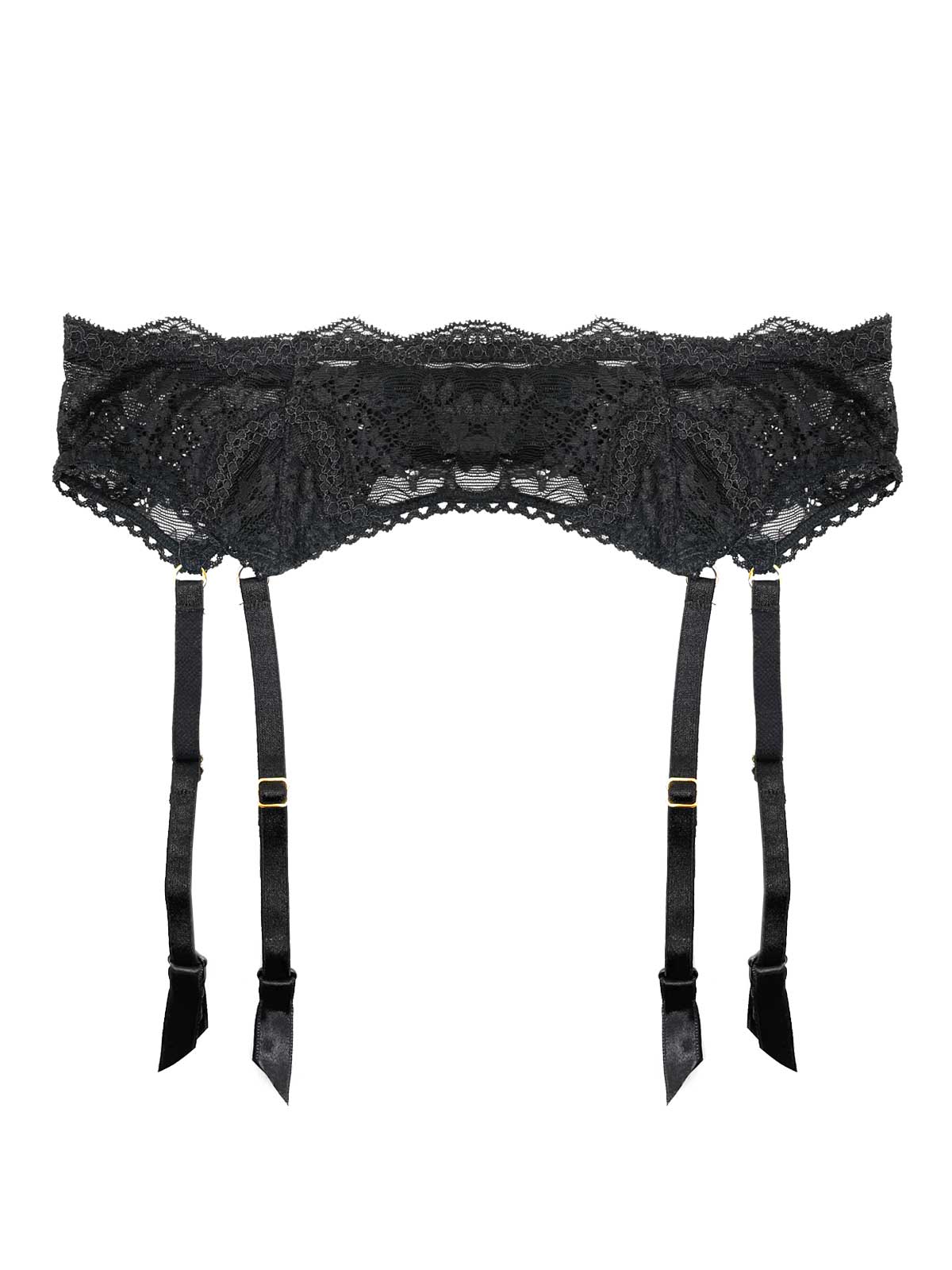 Sophia Floral Lace Garter Belt - Medium / Classic Black