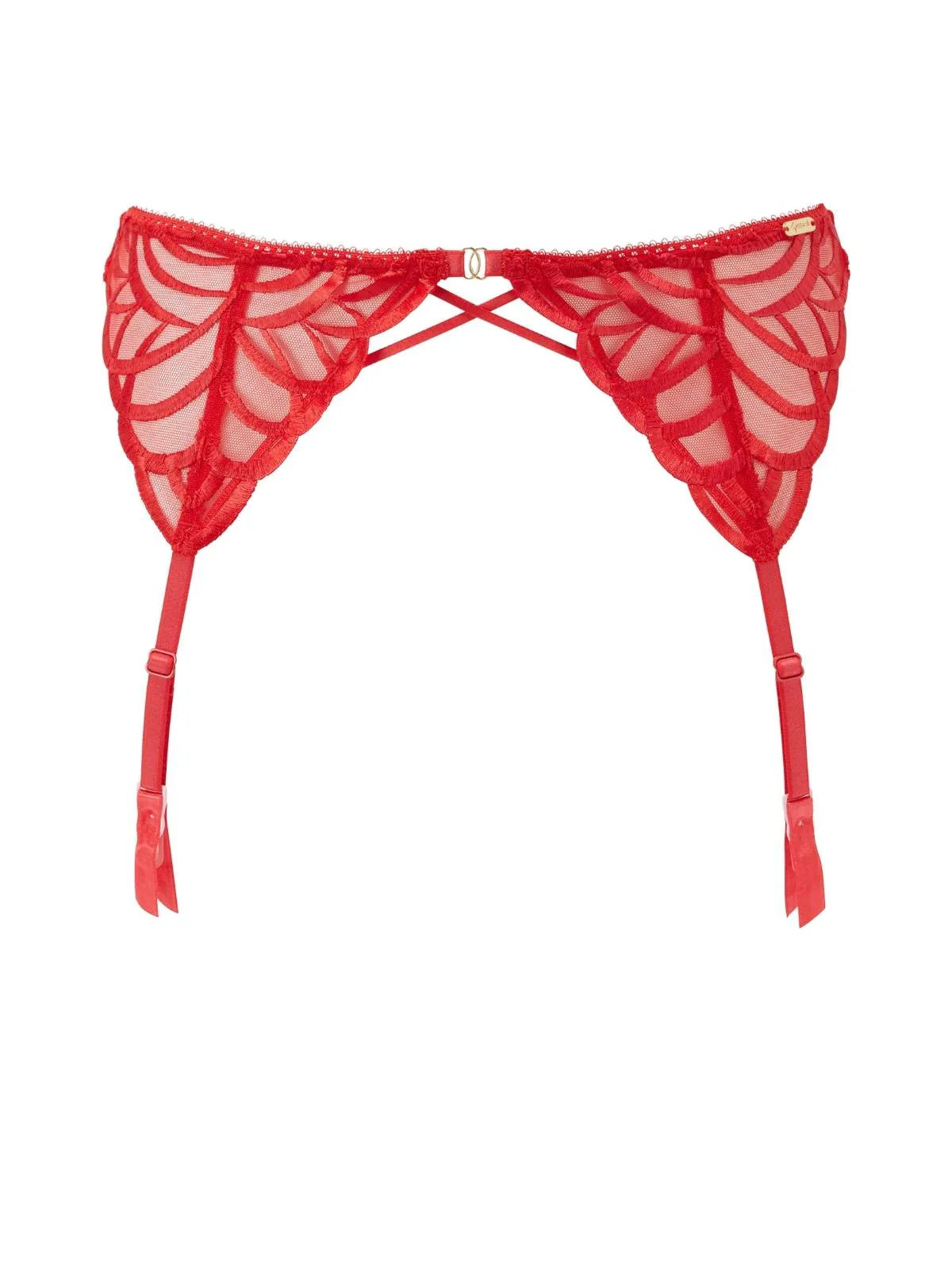 Fiesta Bridal Garter Belt - Small / Fiesta Red