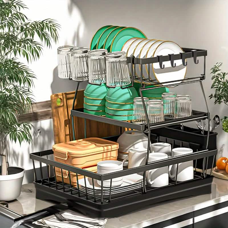 Image of Black Metal Dish Rack – 2-Layer / 3-Layer