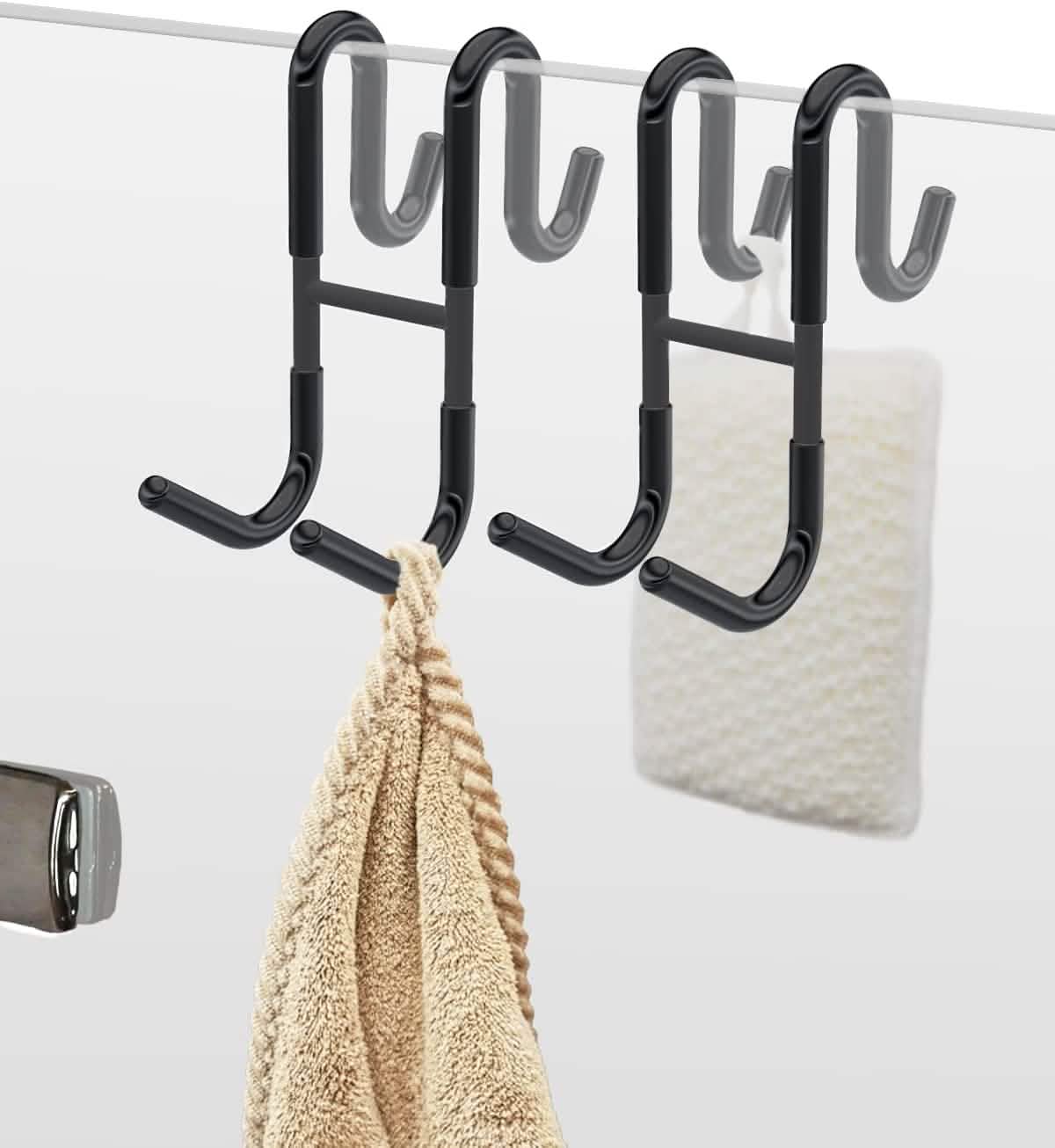Image of Rust-Resistant Door Mount Shower Hook – Strong Multifunctional Hanging Hook