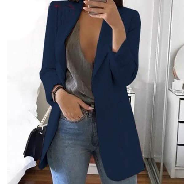 Image of Womens Cardigan Jackets Open Front Solid Color Casual Oversized Long Blazer
