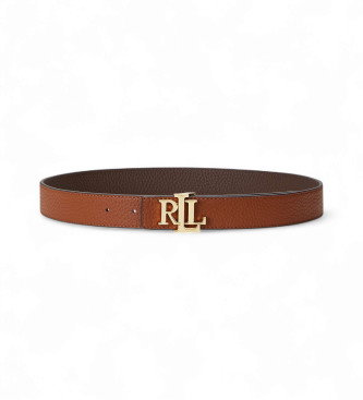 Cinturón reversible de piel marrón