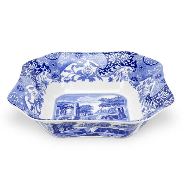 Blue Italian Square Salad Bowl