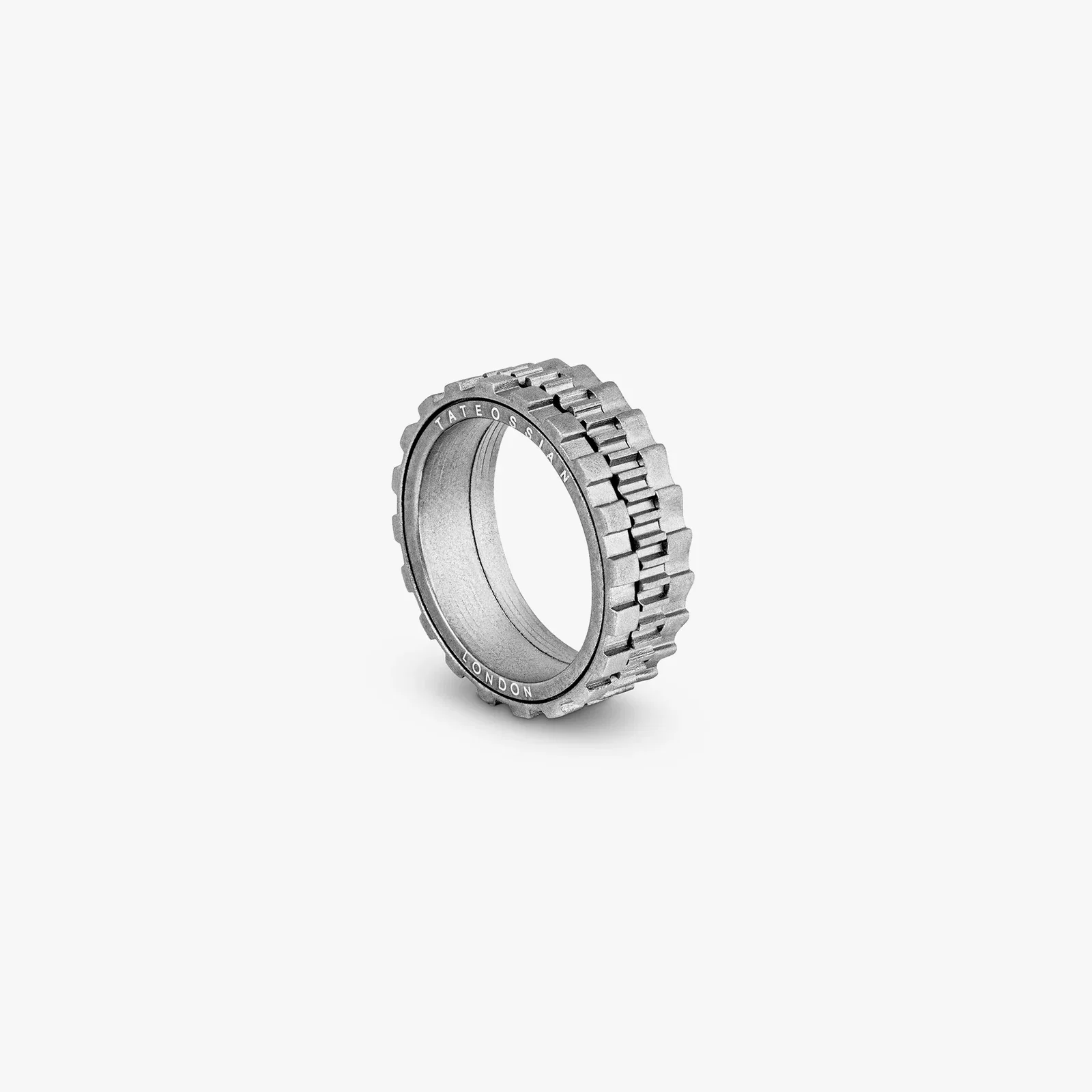 Image of Silver Rhodium Plated Silver Rotating Gears Ring
