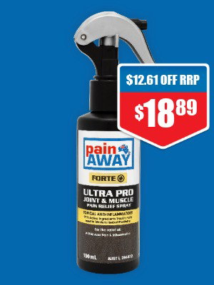 Pain Away Forte + Ultra Pro Joint & Muscle Pain Relief Spray 100ml 40% off RRP at Chemist Warehouse sale ends 22 July 2026
