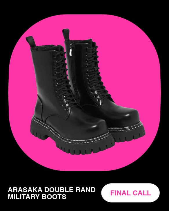 Arasaka Double Rand Military Boots - Black