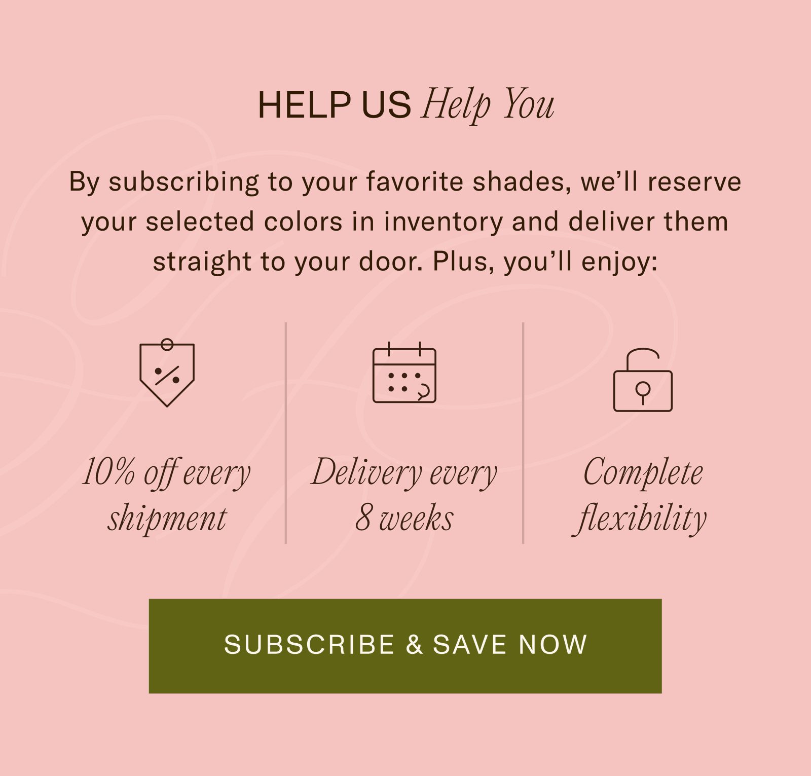 Subscribe and save now