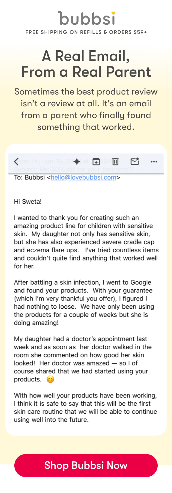 A real email from a real parent
