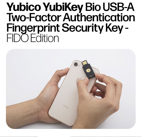 Yubico YubiKey Bio USB-A Two-Factor Authentication Fingerprint Security Key - FIDO Edition
