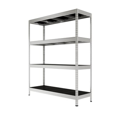 AR Shelving Heavy-Duty All Road 4-Shelf Unit, 71in.H x 59.5in.W x 20in.D, 400-Lb. Capacity per Shelf, Model# ALL ROAD 59X20