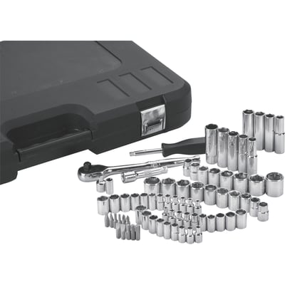Klutch Mechanic's Socket Set, 74-Pc., 1/4in. & 3/8in.-Drive