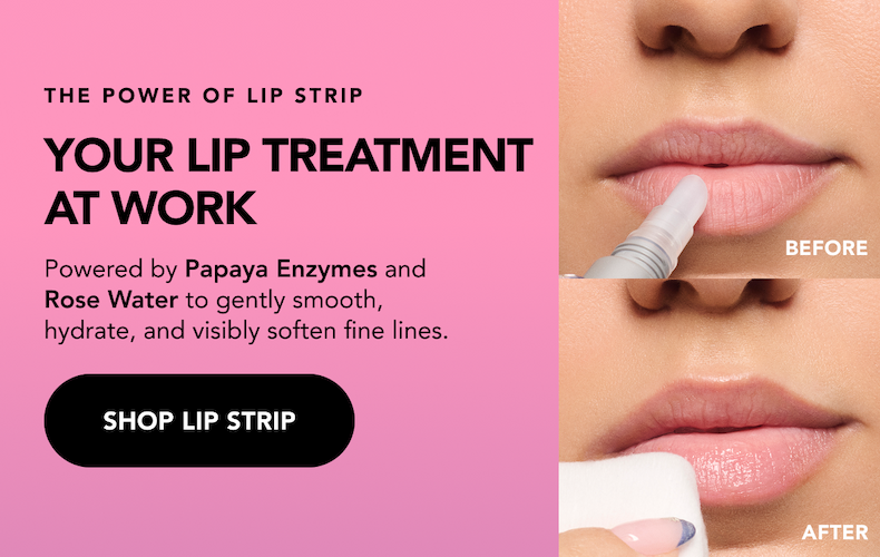 Lip Strip Enzyme Exfoliator before and after