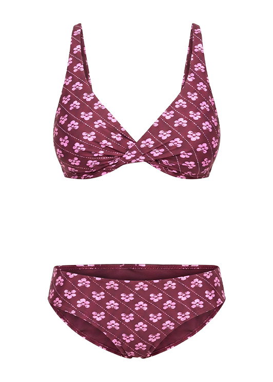 Batik Bloom Wrap Front F Cup Bikini Top