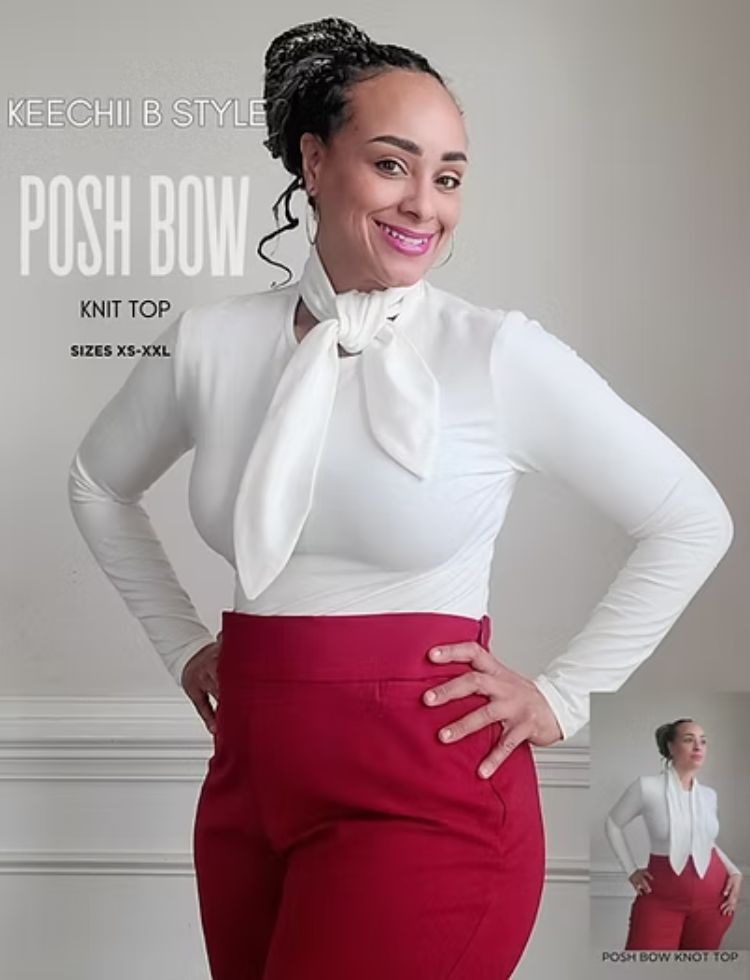 Keechii B Style Sewing Pattern Posh Bow Knit Top (PDF)