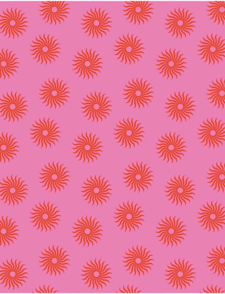 Minerva Exclusive Tammy Handmade Swirling Sunburst Viscose Challis POD Fabric Rose