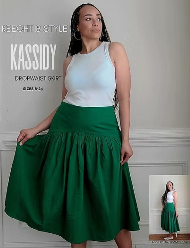 Keechii B Style Sewing Pattern Kassidy Drop Waist Skirt (PDF)