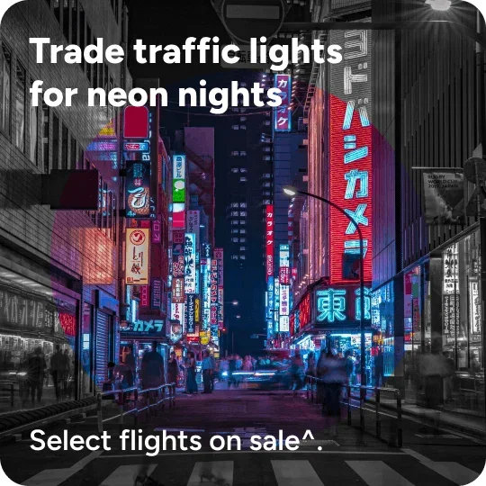 View of Japan city lights at night