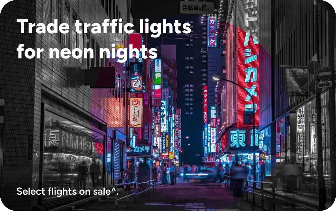 View of Japan city lights at night