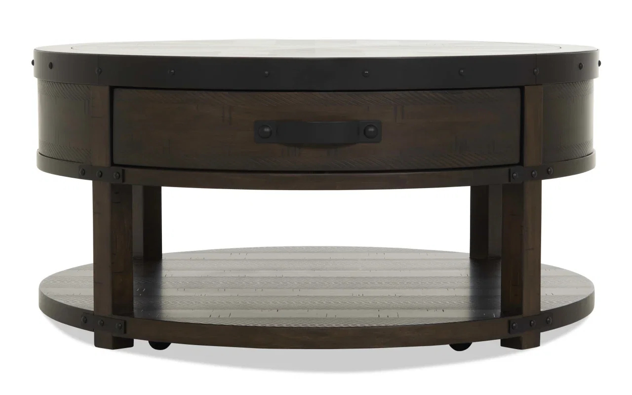 Montana Brown Round Storage Coffee Table