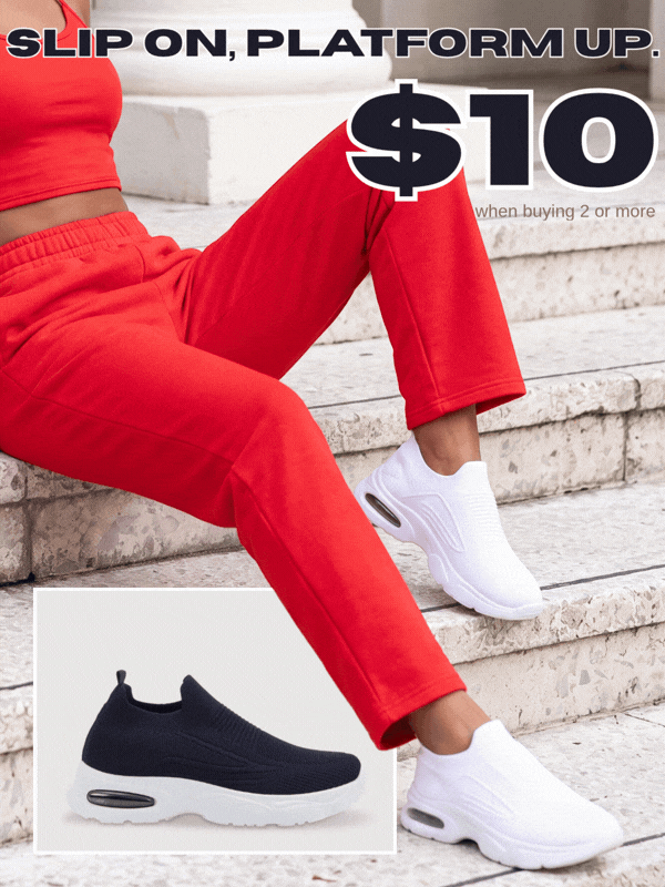Shop Textured Knit Slip On Platform Sneakers
