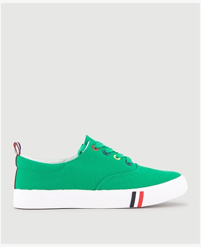 Shop Stripe Detail Canvas Low Top Sneakers