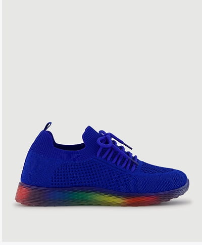 Shop Textured Knit Lace Up Sneakers