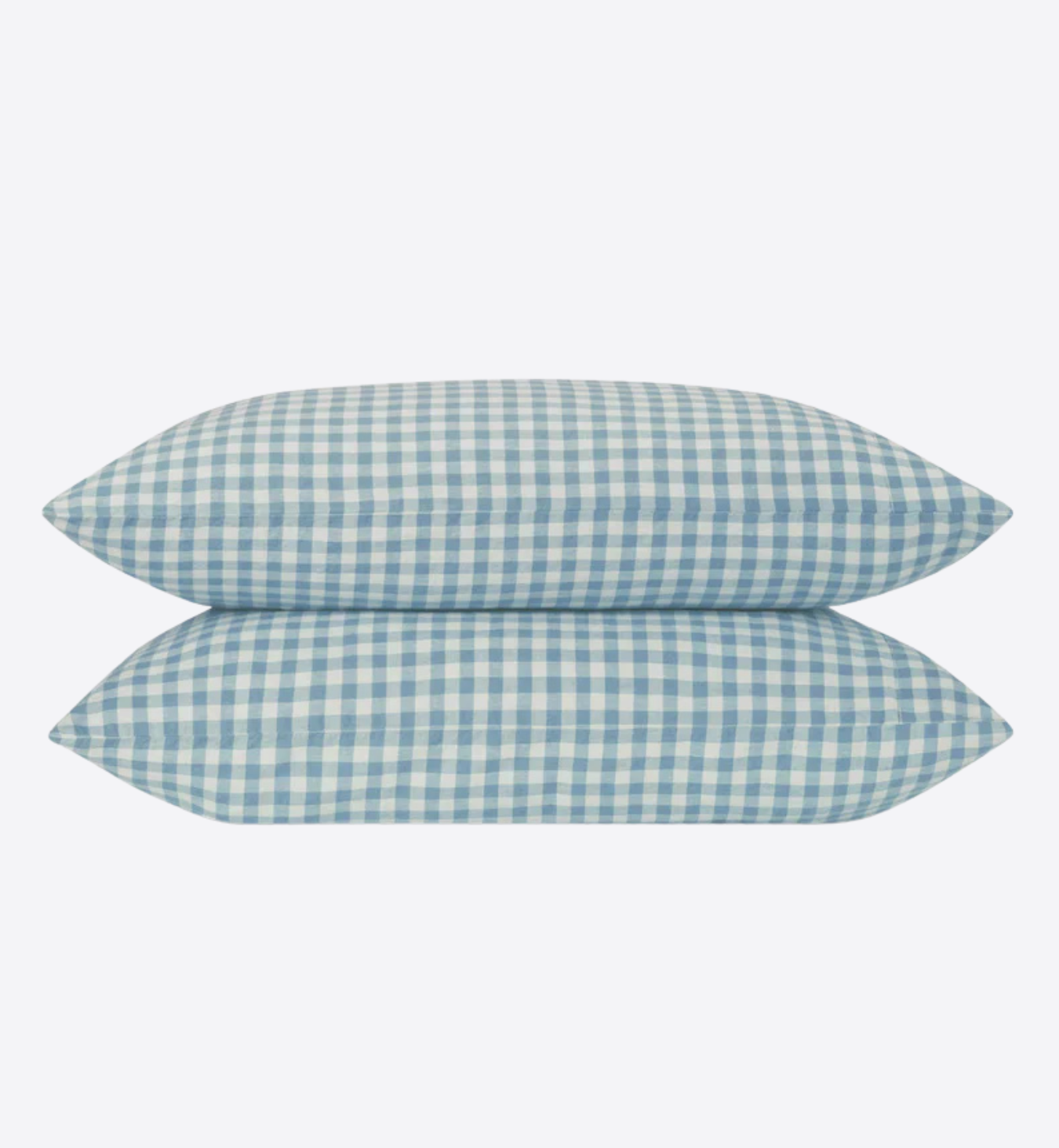 Warm Blue Gingham 100% Linen Pillowcases (Pair)