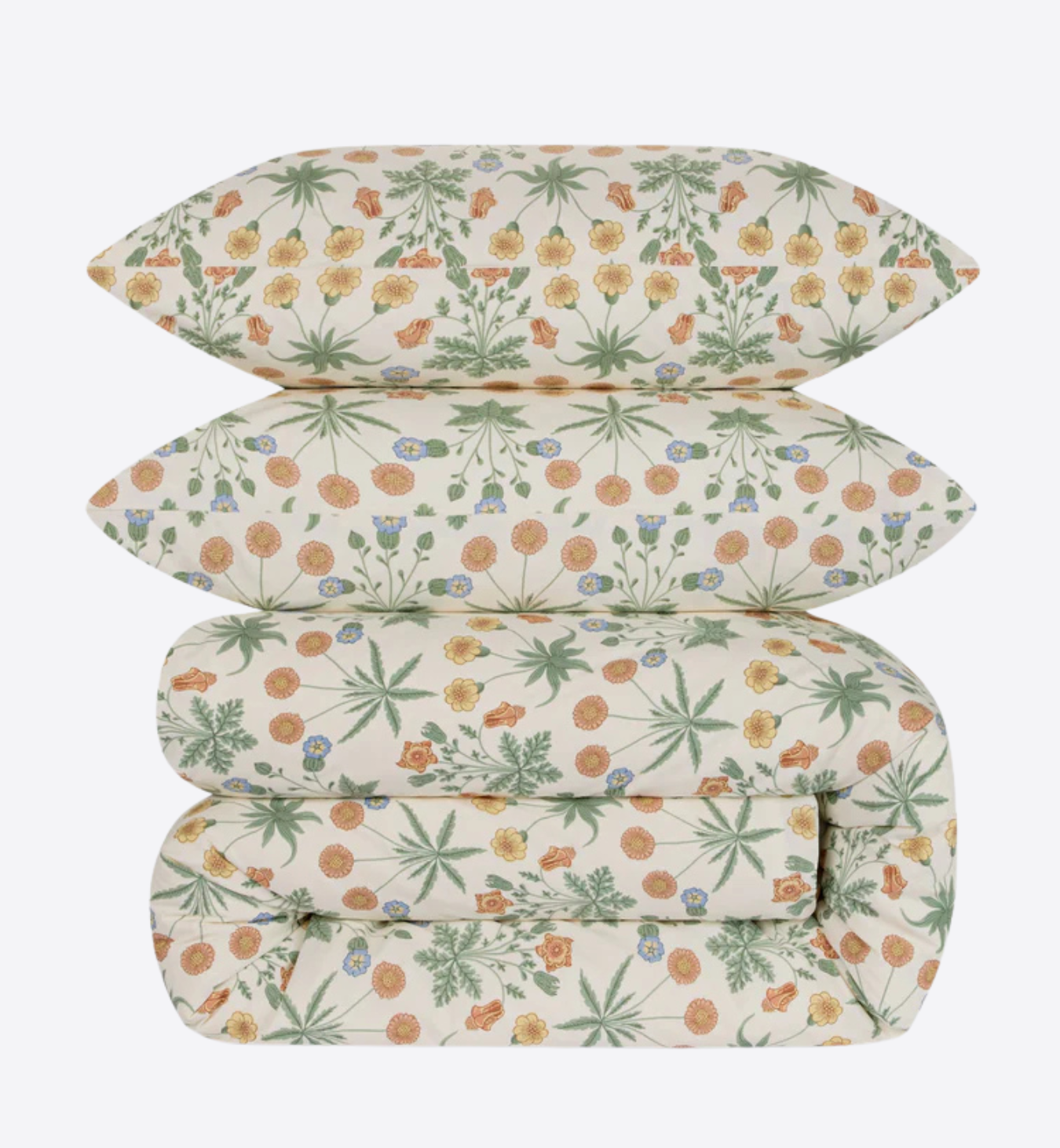 Sage & Mindful Cream Daisy Cotton Duvet Cover