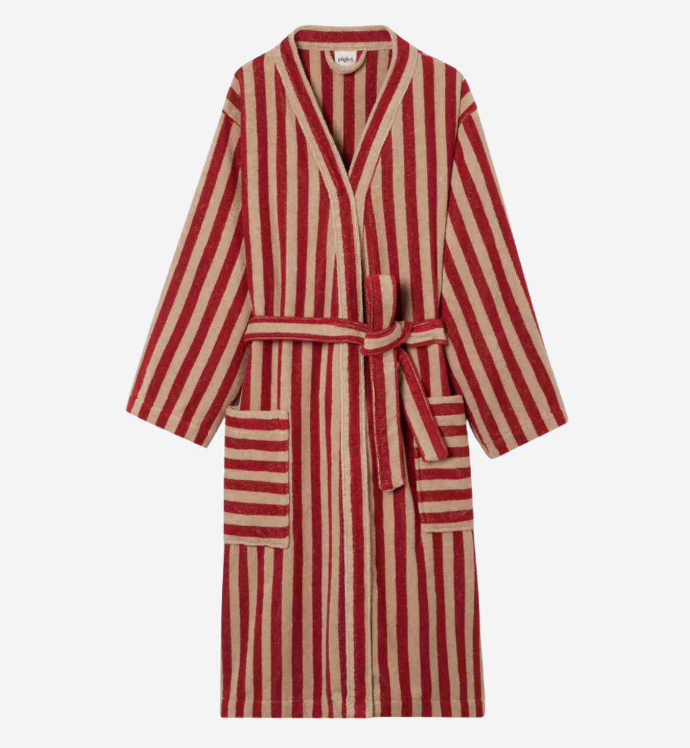 Sandstone Red Pembroke Stripe Cotton Robe