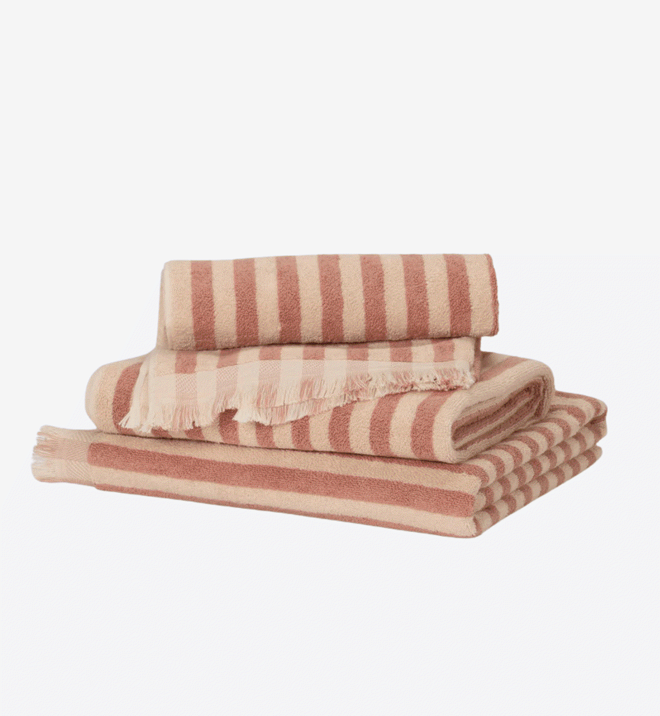 Sand Shell Pembroke Stripe Cotton Towels