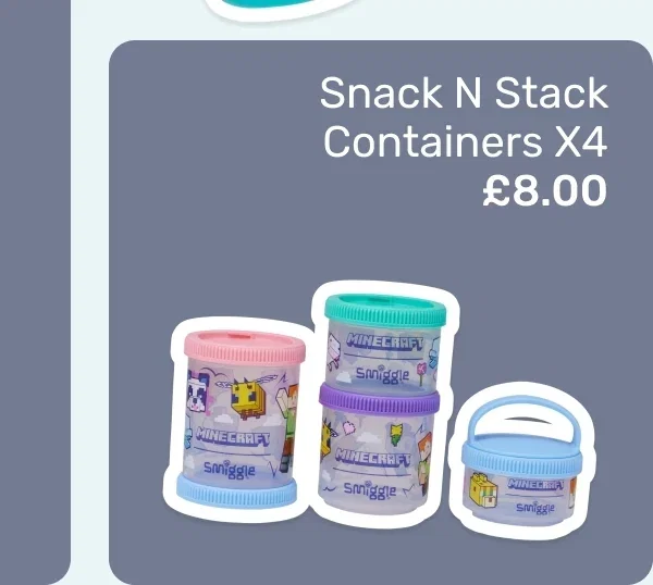 Minecraft Snack N Stack Containers X4