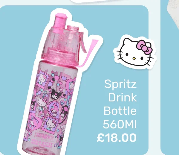 Hello Kitty And Friends Spritz Plastic Drink Bottle 560Ml