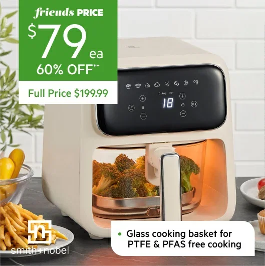 Smith+Nobel Eva 4L Digital Air Fryer with Glass Basket