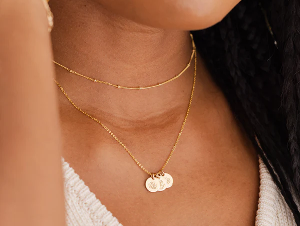 Birth flower stacker necklace