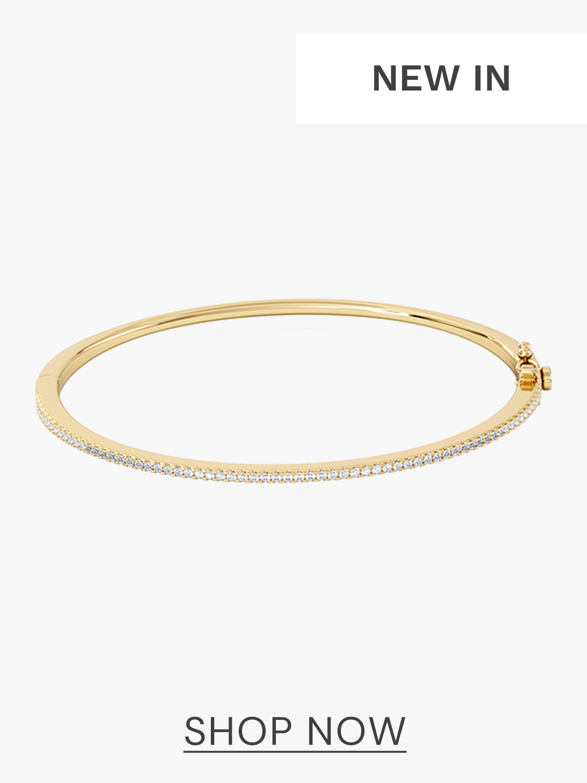 0.50ct Lab Diamond Half Pavé Bangle Bracelet in 18K Gold Vermeil