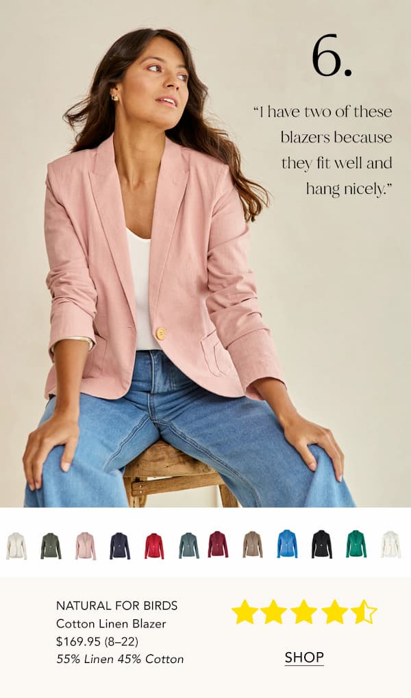 cotton linen blazer softblush