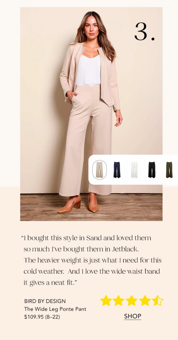 the wide leg ponte pant sand