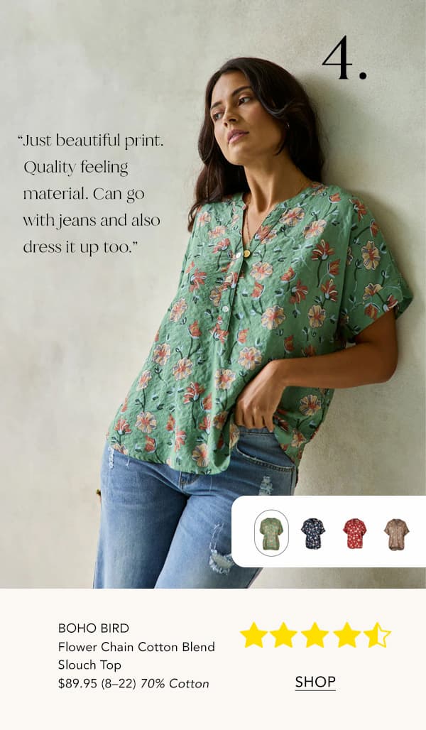 flower chain slouch top