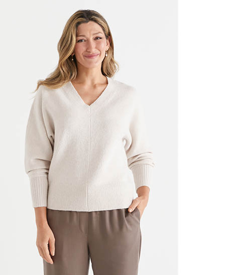 Sequin V-Neck Knit Jumper