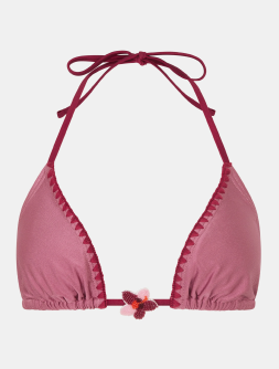 Whipstitch Triangle Bikini Top Pink