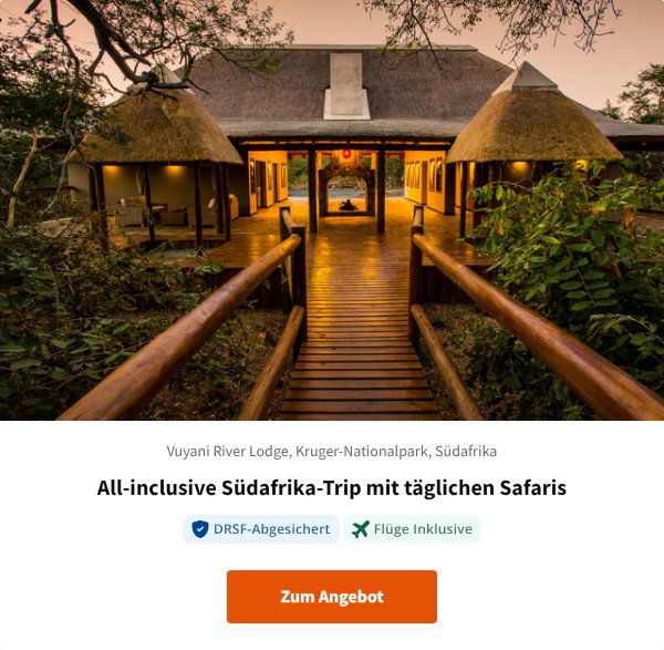 All-inclusive Südafrika-Trip mit täglichen Safaris