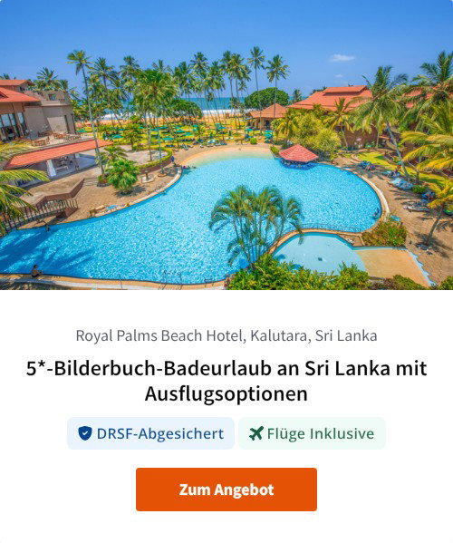 5*-Bilderbuch-Badeurlaub an Sri Lanka mit Ausflugsoptionen