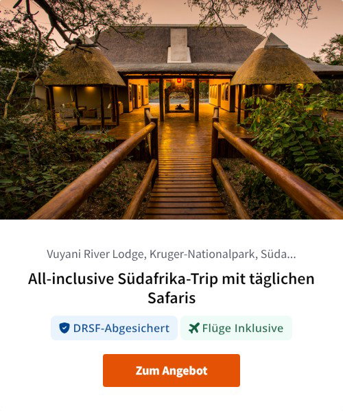 All-inclusive Südafrika-Trip mit täglichen Safaris